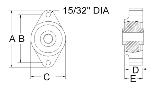UHMW 2 bolt flange bearing