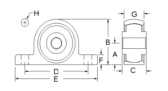 pillow block with UHMW insert bearing