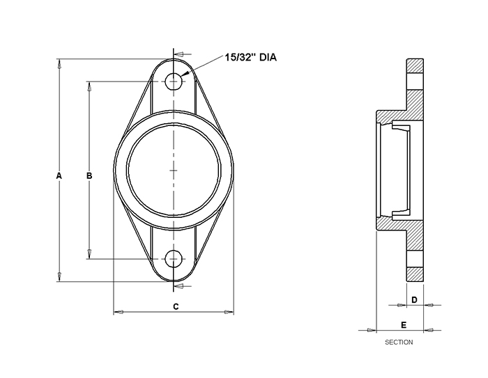 corrosion resistant 2 bolt flange block